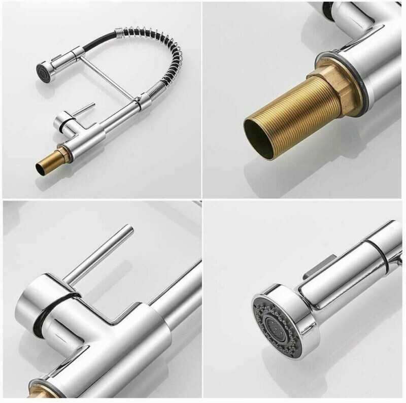 Modern Mono Kitchen Mixer Tap Pull-out Hose Spray Chrome Basin Sink ...