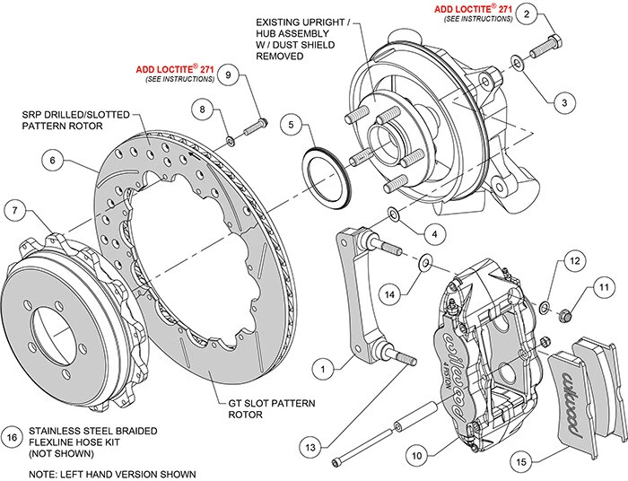 Wilwood 140-12871-R Forged Narrow Superlite 4R Big Brake Rear Brake Kit Foto 3 de 4