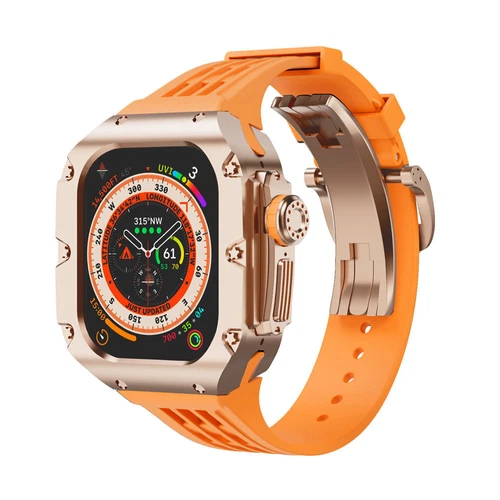 Titanium Alloy Case+Silicone Strap MOD KIT For Apple Watch Ultra /Ultra 2 3 49mm - Picture 30 of 44