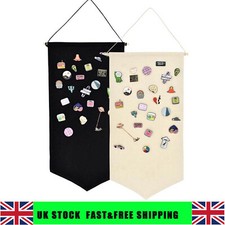 Plain Blank Canvas Pin Display Pennant Enamel Lapel Badge Flag Banner Wall Decor