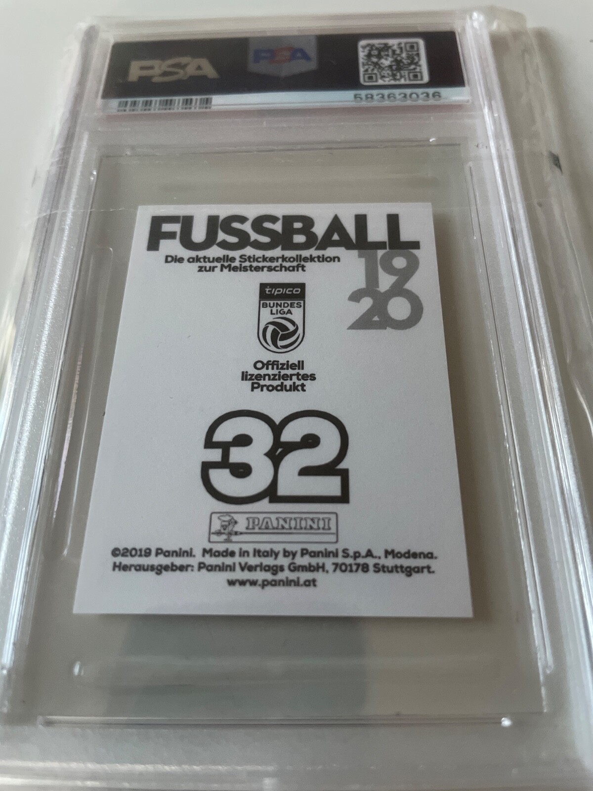 ERLING HAALAND ROOKIE Panini Football Bundesliga 2019 RC #32 PSA 10 view 3