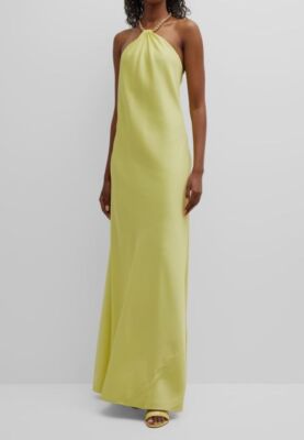 $395 Liv Foster Women's Yellow Gold Chain Halter A-Line Dress Gown Size 12 | eBay $395 Liv Foster Women's Yellow Gold Chain Halter A-Line Dress Gown Size 12 | eBay