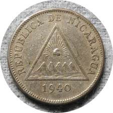 elf Nicaragua 5 Centavos 1940  Philadelphia Mint  World War II