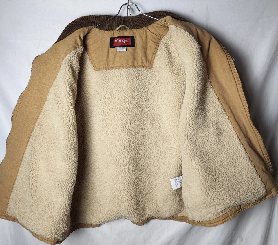 Chaleco Wrangler Hero Hombres Trucker 2XL Sherpa Forrado Marrón Pana Invierno Clima  Foto 4 de 4