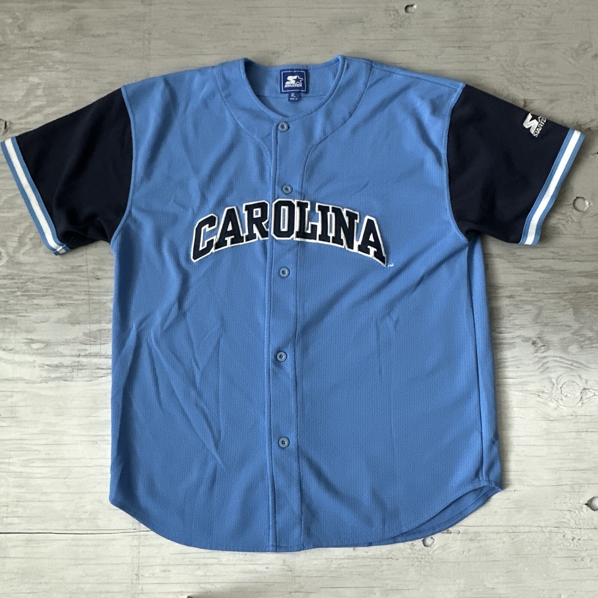 UNC Tar Heels ノースカロライナ ベースボールシャツ 古着 Vintage 90 NCAA North Carolina Tar Heels Starter Button Up Jersey