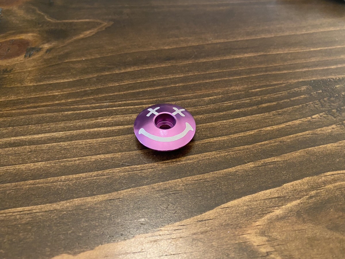 Smiley Face - Threadless Bicycle Headset Stem Cap 1 1/8