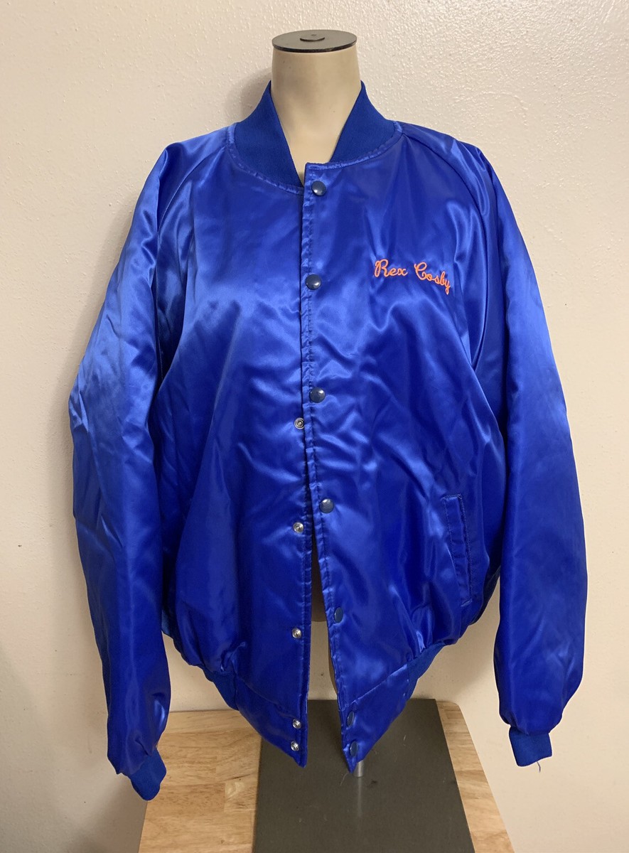 Vintage Satin Bowling Button Up Mens Size XXL Blue Jacket Victory Vintage Satin Bowling Button Up Mens Size XXL Blue Jacket Victory