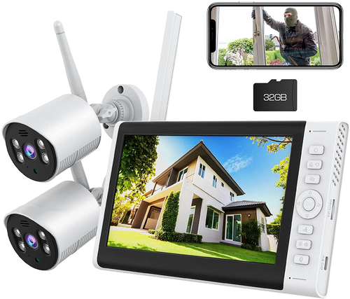 Wireless Security Camera System with 7 
