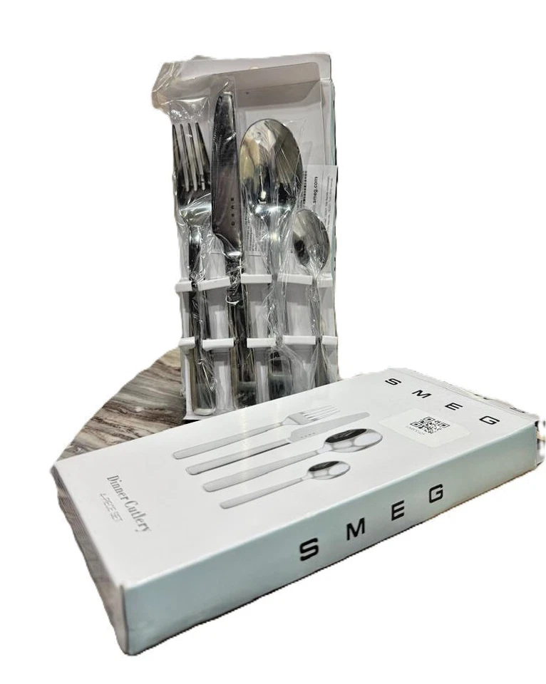 SMEG Set di Posate in Acciaio Inox 4 Pezzi Stile Europeo Stoviglie - 1 Set - Immagine 2 di 4