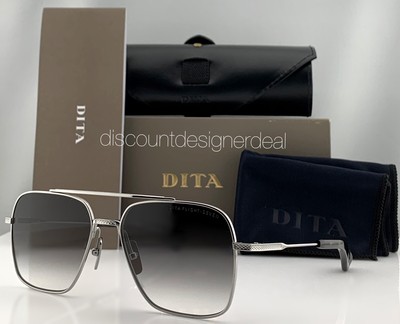 DITA FLIGHT siete Gafas De Sol De Plata Marco Gris Degradado Lente  DTS111-57-01 57mm | eBay