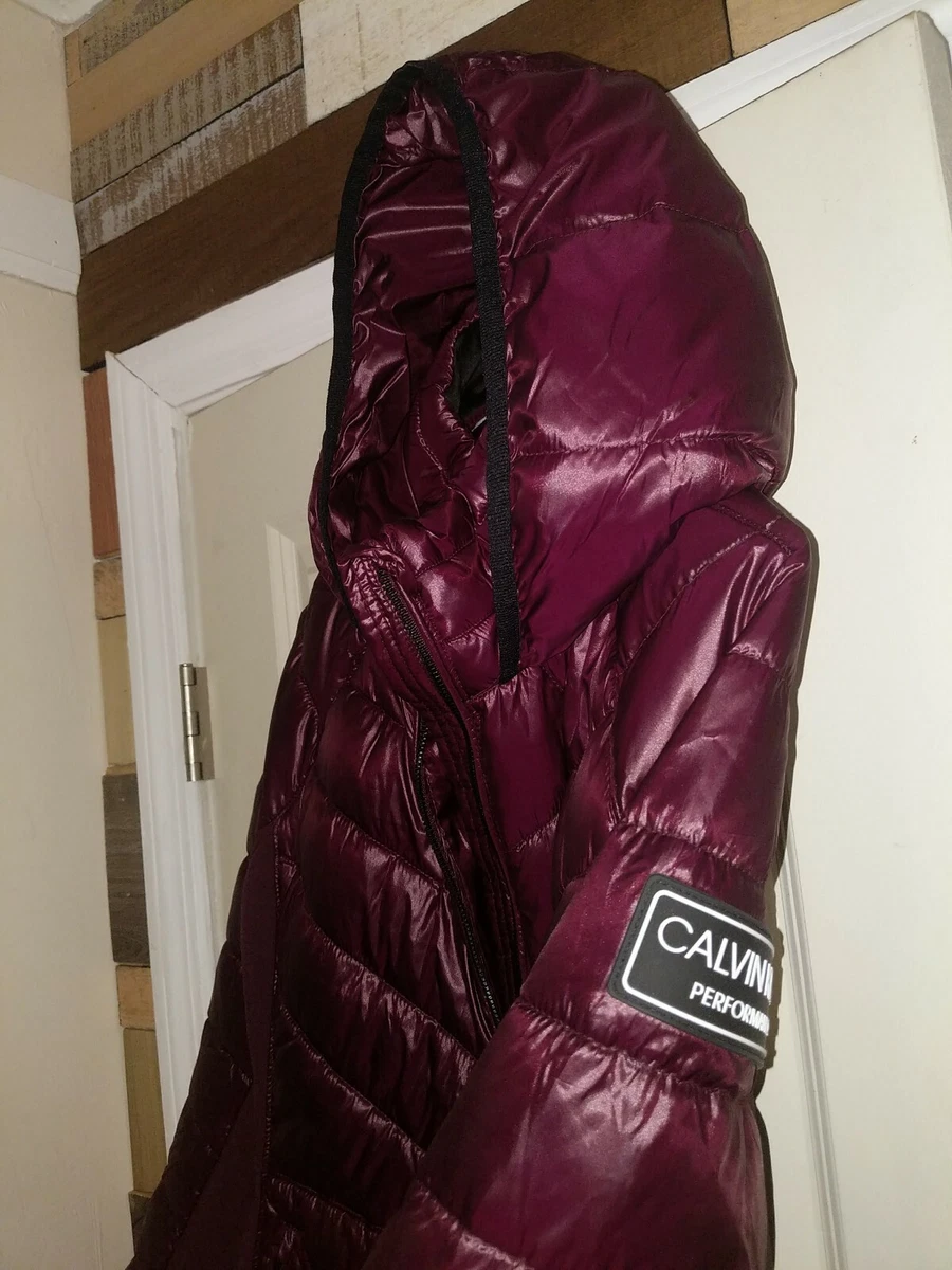 Calvin Klein Women Performance Jacket Coat XL Burgundy Hooded New NWT | eBay