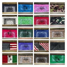 Mens Women Bandana Paisley Face Mask Head Wrap Cotton Scarf Weed Camo US Flag