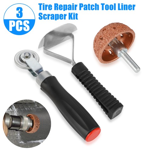Tire Repair Patch Tool Liner Scraper Kit Grinding Head Buffing Wheel