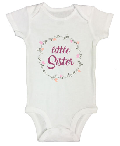 Little Sister Baby Bodysuit Flowers Girls Infant Kids Tshirt - Cute Kids Outfit