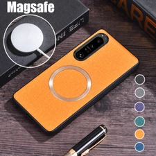 For Sony Xperia 10 III 5 II 5 IV 1VI 1V Shockproof Cloth Leather Magsafe Case