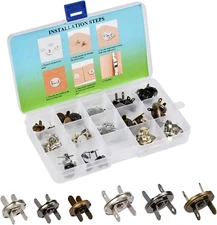 30 Set 14/18Mm Magnetic Snap for Purses Magnetic Bag Fastener Clasp Button with