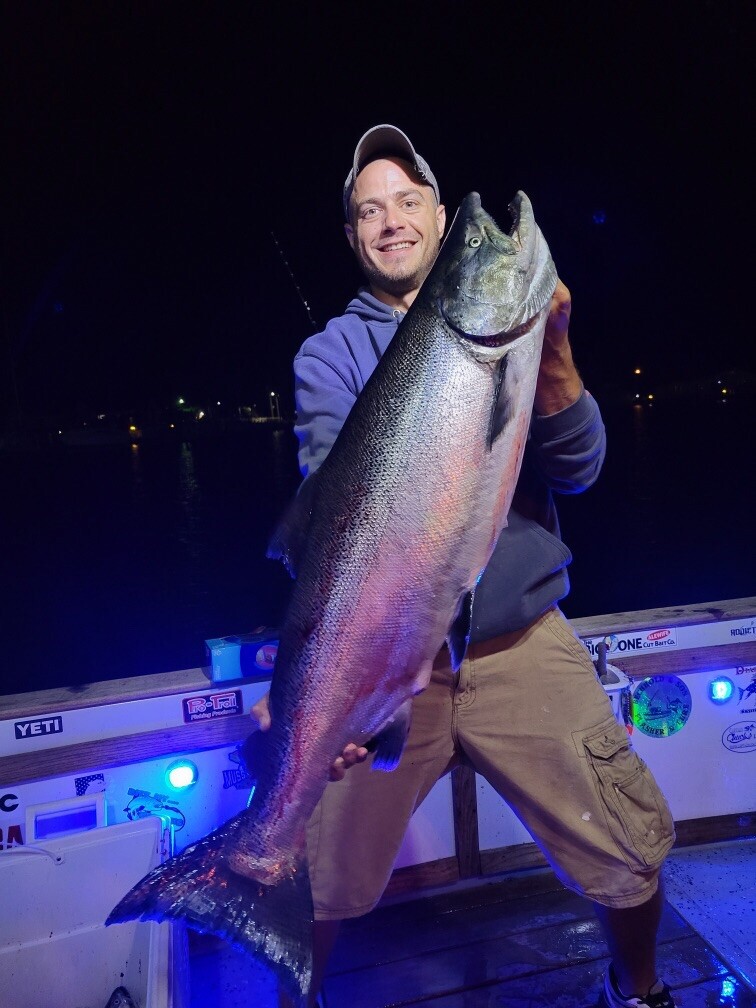 High Percentage Salmon Trolling Spoon With Hyper Vis Tape Not Paint 4 3/4”