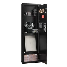 VEVOR 4-Tier Wall Gun Safe with Password & Key LED Lighting 3 Adjustable Shelves