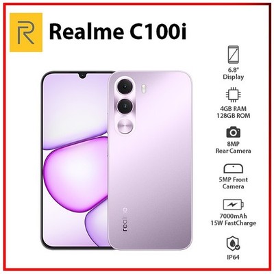 Realme C100i 4G 4GB+128GB PURPLE Global Dual SIM Unlocked Android Mobile Phone