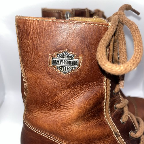 Rari stivali Harley Davidson vintage Y2K in pelle marrone taglia 8 US da donna 84241 - Foto 3 di 15