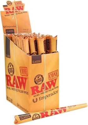 RAW Classic -Emperador Size Pre-Roll Cones 24 Cones Box Value Pack!