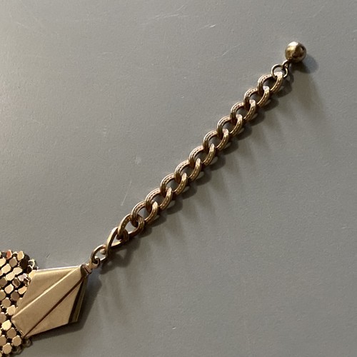 1970’s Vintage L. Fonts Ltd. Ladies Gold Tone Mesh Bib Chain 15.5” Necklace - Picture 8 of 15