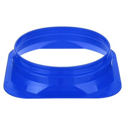 Duct Connector Flange 12'' Square to Round Straight Pipe Flange, Blue