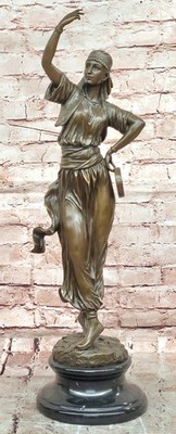 Milo Bronze Dancing Lady Sculpture Turkish Female Fine Art Collectible Figurine