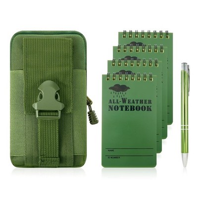 6Pcs Write in the Rain Notebook Waterproof Pocket Notebook Green