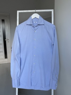 Barba Napoli Button-Up Men s Classic Casual Blue Shirt Size 39