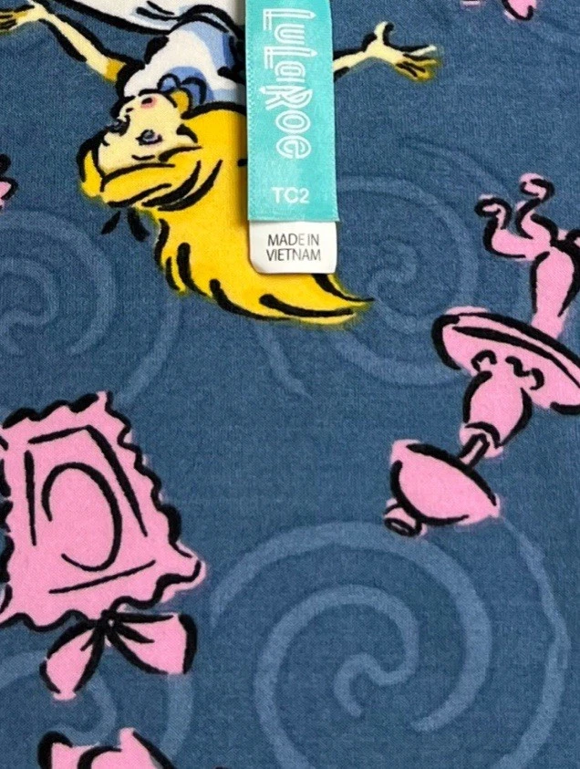 Leggings LuLaRoe DISNEY TC2 Alto Curvilíneo 2 ALICIA en el País de las Maravillas Cuento de Hadas Envío RÁPIDO Foto 4 de 4