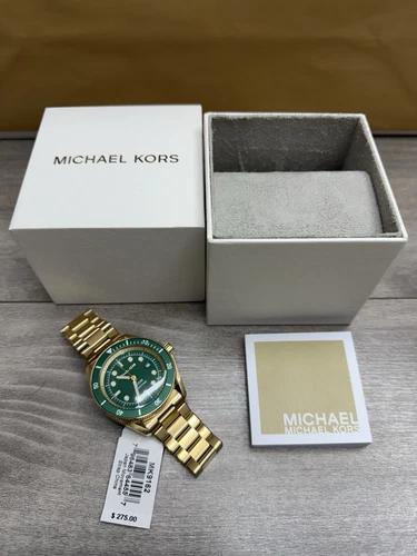 Orologio Michael Kors MK9162 Maritime Tre Lancette Data Acciaio Inox Tono Oro
