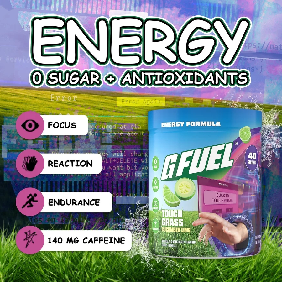 G Fuel Touch Grass Tub | Energy Drink Powder | 40 Servings | UK Seller | GFUEL