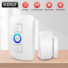 Wireless Door Open Chime Sensor Bell with US Plug-in Receiver 32 Melodies