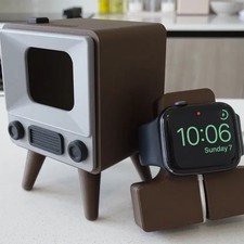Apple Watch Retro TV Stand 3D Printed Antique Design Charging Dock