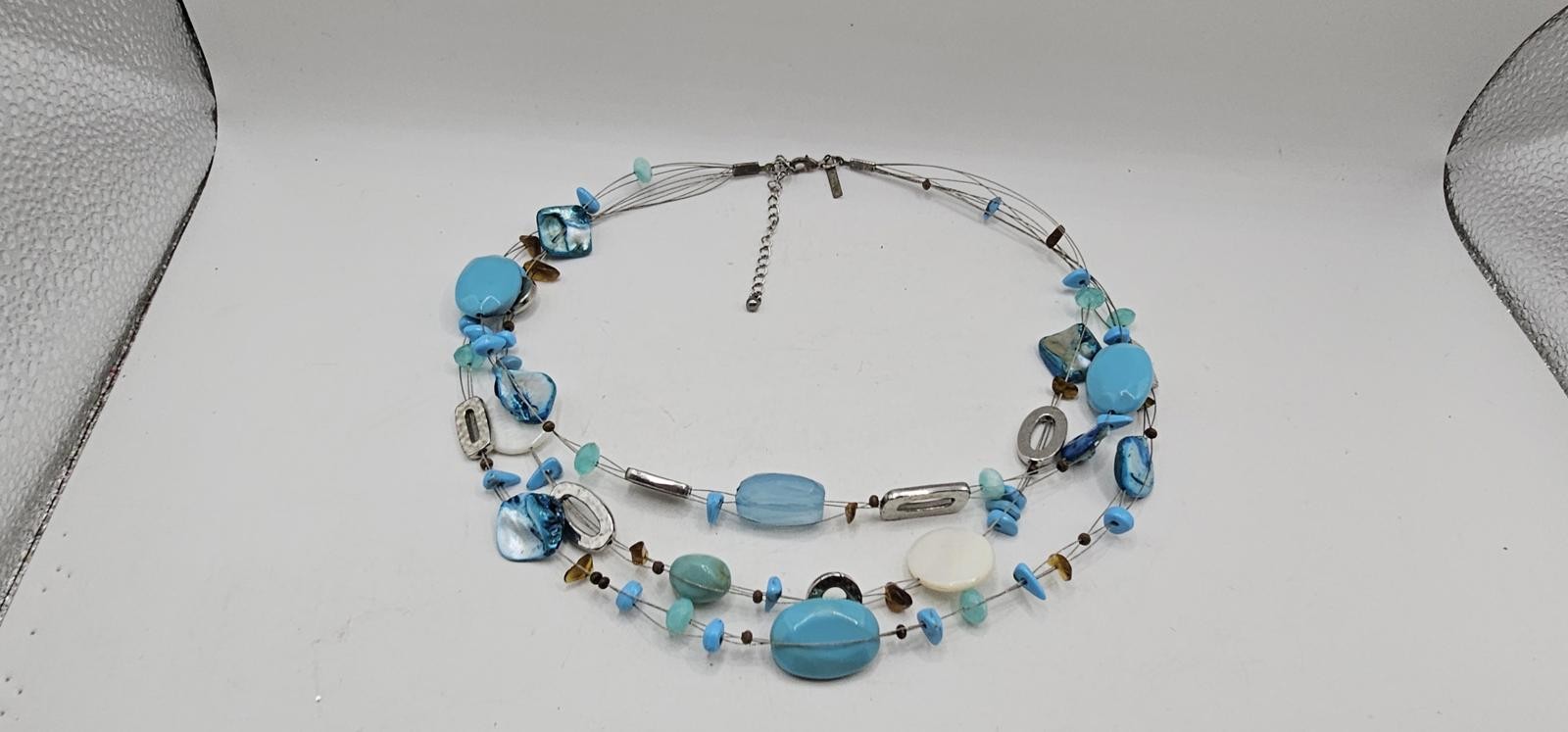 Jane Brown Multi-Strand Statement Necklace - Turq… - image 13