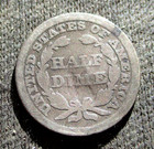 1854 SEATED LIBERTY HALF DIME 5 CENTS UNITED STATE OF AMERICA — photo 1
