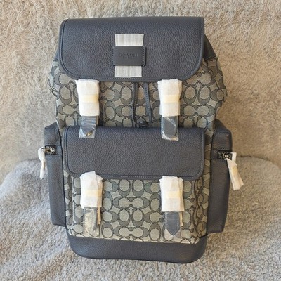 Coach Sprint Backpack Signature Jacquard QB Navy Midnight CE523