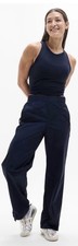 Athleta  NWT RISE PANT Joggers Navy w/Zip Pockets  Cinch Ankles Size L /P