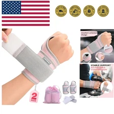 Carpal Tunnel Wrist Brace for Right Left Hand 2 Pack, Wrist Support Wraps for...
