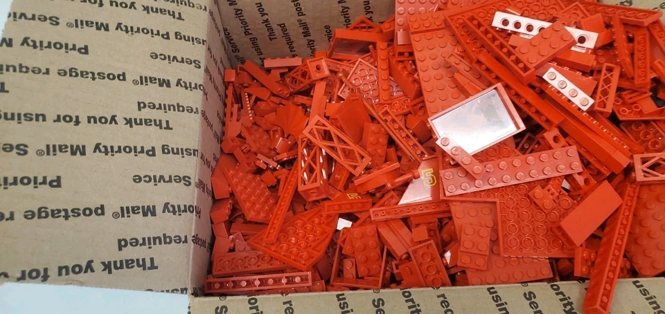 Lego Red Bricks Lot 4 lbs Pounds Parts Pieces Bulk Lot Assorted Red Crafts MOC - Image 3 of 4