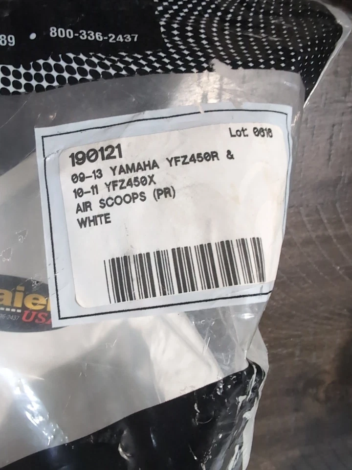 MAIER RADIATOR AIR SCOOPS/SIDE PANEL White YAMAHA YFZ450 #190121 - Image 2 of 4