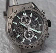 TAG HEUER WATCH CAR2A8A CARRERA CALIBRE HEUER 01 CHRONOGRAPH - Skeleton Dial