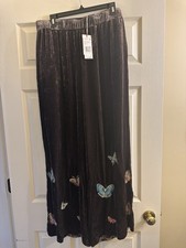 Johnny Was Luciana Coffee Bean Butterfly Seamed Wide Leg Pants 365 Large