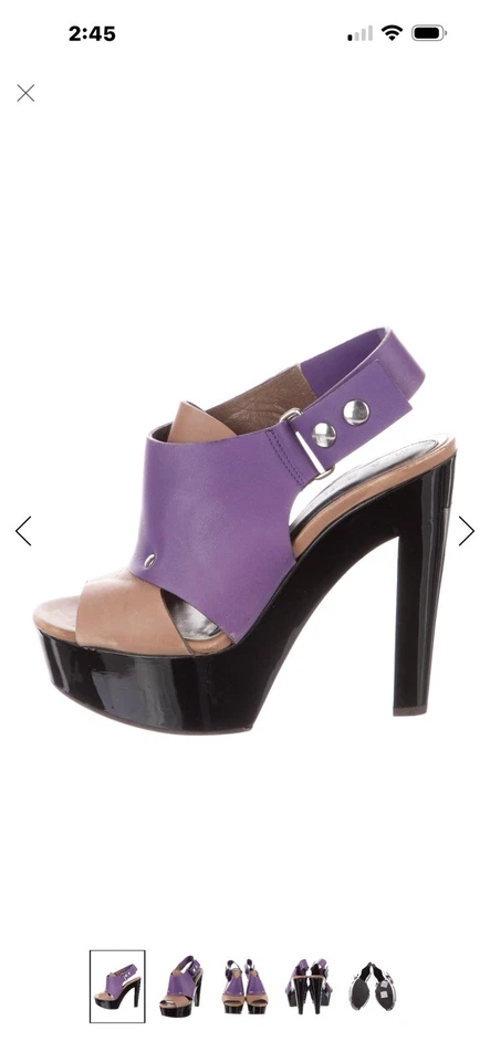 Sandalias de cuero para mujer Marni, 2 tonos, acolchadas, talla 37,5 Foto 2 de 4