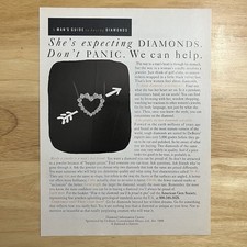 Vintage De Beers Diamonds Magazine Print Ad Full Page Advertisement 1995