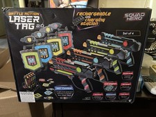 Squad Hero Rechargeable Laser Tag 360° Sensors + LCDs -Set of 4 -New in Open Box