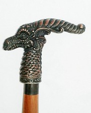 Antique Designer Dragon Head Handle Vintage Style Wooden Walking Stick Cane Gift
