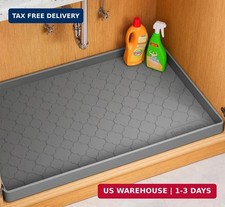 Waterproof Under Sink Mat 34" x 22", Thick Silicone Mat Cabinet Protecto