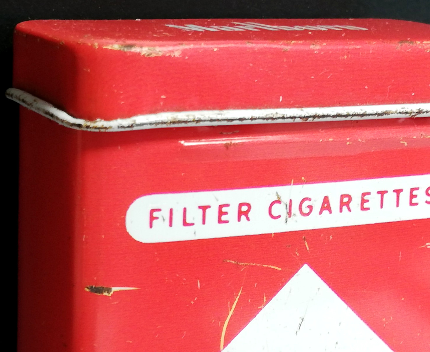 Marlboro Vintage Tin Box. Cigarette Pack. Storage Box. Hard Used